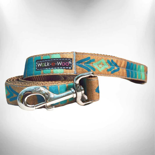 Tribal Teal Dog Leash by WaLk-e-Woo